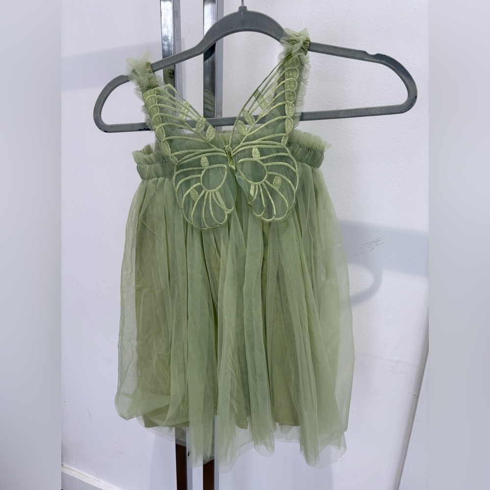 Girl Fairy/Butterfly Green Dress Size 5/6 New - Picture 5 of 7